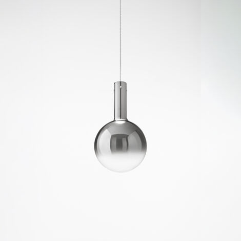 Vetro Fumè Specchiato Sfumato Serie Ampolla D25Cm Con Cavo 200Cm