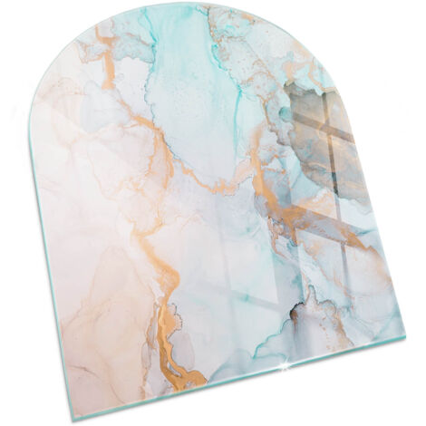 Vetro Temperato Resistente Al Calore Per Camino Protezione del Pavimento dal Calore Resistente a Scintille Motivo astratto fluido 80x70 cm