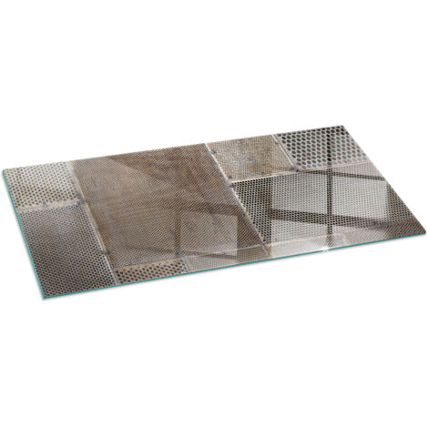 Vetro Temperato Resistente Al Calore Per Camino Protezione del Pavimento dal Calore Resistente a Scintille Motivo in lamiera perforata 125x50 cm