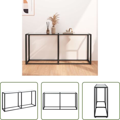 Vetro temperato -  Tavolo Consolle Trasparente 160x35x75,5 cm in Vetro Temperato