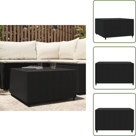 Vetro temperato - vidaXL Tavolino Quadrato da Giardino 50x50x30cm in Polyrattan - Acciaio verniciato