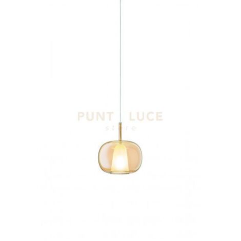 VETRO THELMA 2 AMBRA D.25CM H.27CM 1 LUCE ATTACCO E27 BASE D'ATTACCO ACQUISTABILE SEPARATAMENTE
