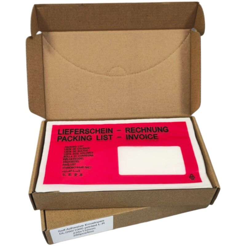 Vetrofania destra DL LIEFERSCHEIN/RECHNUNG BUSTA AUTOADESIVA confezione da 250 pz.