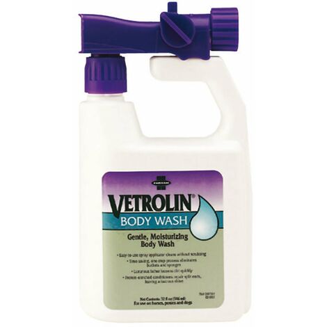 VETROLIN BODY WASH Shampooing concentré pour chevaux avec distributeur pour raccordement à la conduite d'eau