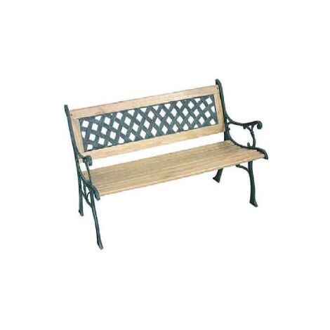 Vette banc losange en fonte et bois pour l'exte'rieur de couleur vert vieilli cm126x56x74h