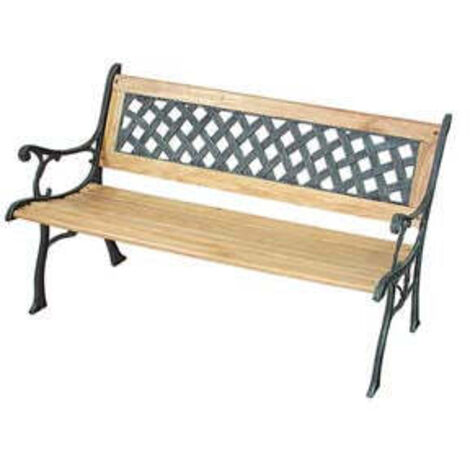 Vette panchina losanghe in ghisa e legno per esterno colore verde antichizzato cm126x56x74h