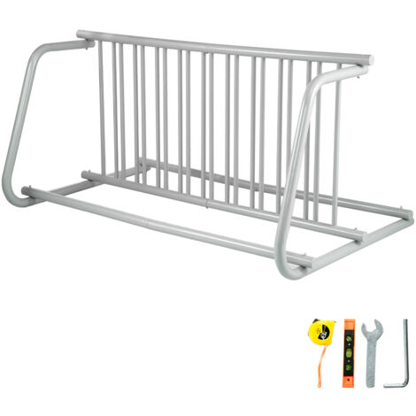 VEVOR 10 Holders Floor Bike Rack, 1.5m Length All-Steel Grid Bike Rack, 10-Bike Capacity Dual-Side Storage Stand for Garages Streets Yards Bike Events