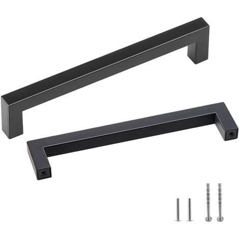 VEVOR 10 Pack Cabinet Pulls, 5.03in / 128mm Center to Center Slim Square Kitchen Cabinet Drawer, Stainless Steel Modern Kitchen Cupboard Door Handles for Kitchen Bathroom Bar Hardware Matte Black