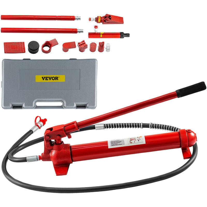 Vevor - 12 Ton Porta Power Kit 2m (78.7 inch) Oil Hose Hydraulic Car Jack Ram Autobody Frame Repair Power Tools for Automobile Repairing and