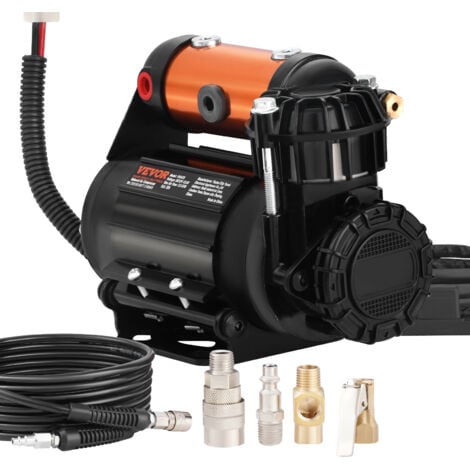 MOPHORN VEVOR 12V Auto-Kompressor 150PSI Luftkompressor 3,5CFM(100L/Min) Auto Reifenfüller mit Wärmeschutz Luftpumpe inkl. 3m Netzkabel und 5,5m Luftschlauch Ideal für LKW SUV RV Schlauchboote usw.