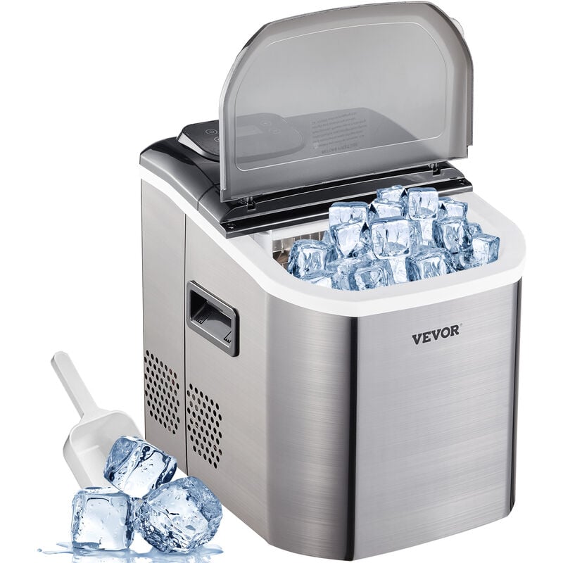 VEVOR Macchina per Ghiaccio Commerciale, 40 Libbre per 24 Ore Ice Maker in ABS, 11,8 kg Macchina per Ghiaccio Contro Soffitto Cubetti per Cucina