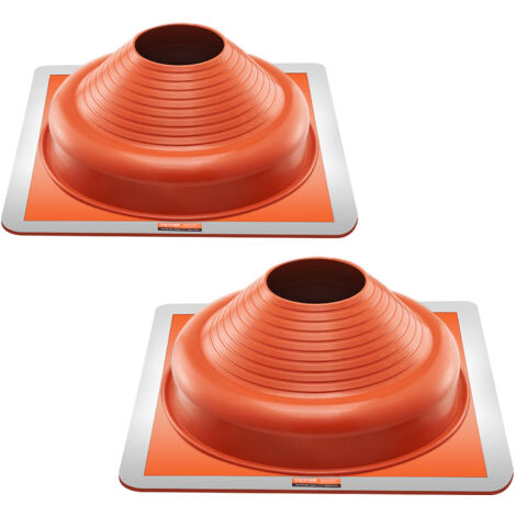 VEVOR 2 PCs Roof Pipe Flashing Boots, Fit Pipe OD 6-1/4" - 11-3/4", Flexible Silicone Roofing Jack Pipe Flashing, High Temp -101℉ - 437℉, Square Metal Base, for Chimney, Wood Stove & Outdoor Vent Pipe