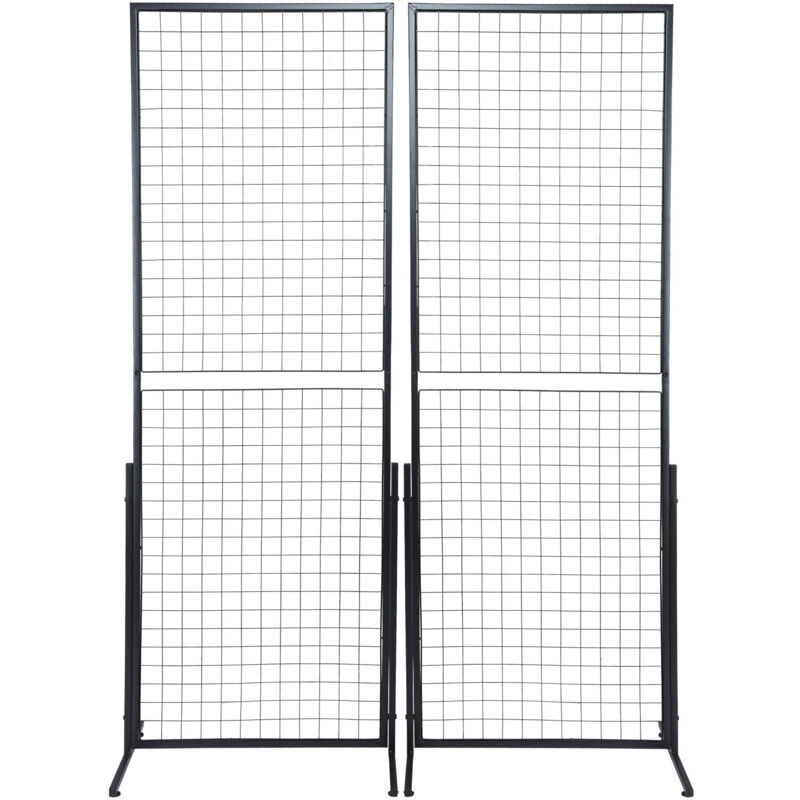 Mophorn - 2' x 5.6' Grid Wall Panels Tower, 2-Pack, Floorstanding T-Base, Double-Sided Display Racks, Perfect for Art Craft Shows & Retail Stores,