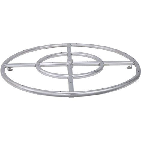 VEVOR 24 inch Round Drop-in Fire Pit Pan, Stainless Steel Fire Pit Burner, Natural & Propane Gas Fire Pan 92,000 BTU, for Indoor or Outdoor Use