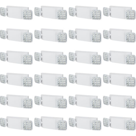 VEVOR 24 Pezzi di Luce Commerciale, 3 W, Illuminazione Emergenza LED con Batteria di Backup 180 min, Testa Quadrata Regolabile, Montaggio a Soffitto o a Parete per Interruzioni di Corrente Bianchi
