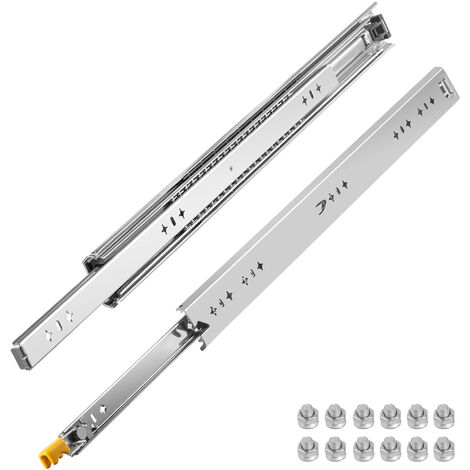 VEVOR 2PCS Glissières Tiroirs Coulisses Acier 113 kg avec Verrou 76x5,3x1,92 cm