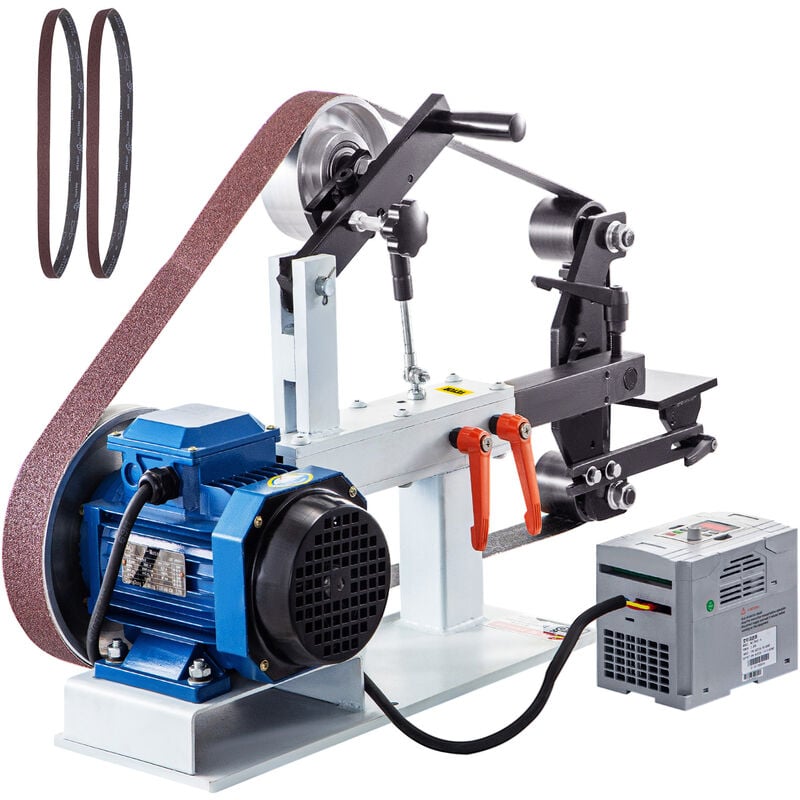 Ponceuse a Bande Meuleuse Vitesse Variable ph 427 x 30,5 cm Machine a Bande de Sable 2800r / min Ponceuse Bande Limage, 6,35 x 6,35 cm Plateau