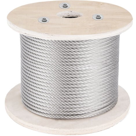 VEVOR 316 Stainless Steel Cable, 500FT Stainless Steel Wire Rope of 5/32 Inch Diameter and 1x19 Construction, 3300 LBS Breaking Strength Steel Cable for Outdoor Railing Decking DIY Balustrade