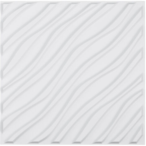 VEVOR 3D Wall Panels, 12-Pack 19.7 x 19.7 in PVC Modern Art Minimalist Wave Tiles, 32 Sq.Ft Coverage Accent Wall Panel, Interior Home Decor for Ceiling, Bedroom, Living & Gaming Room, Matte White