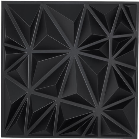 VEVOR 3D Wall Panels, 33-Pack 11.81 x 11.81 in PVC Modern Art Minimalist Diamond Tiles, 32 Sq.Ft Coverage Accent Wall Panel, Interior Home Decor for Ceiling, Bedroom, Living & Gaming Room, Matte Black