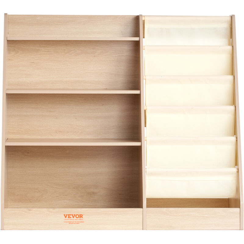 Vevor 4-stöckiges Bücherregal Aus Holz Für Kinder, Sechsstöckiges Bücherregal, Baby-aufbewahrungsregal, Bücher- Und Spielzeug-organizer-schrank, Für