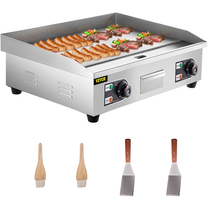 Vevor - 4400W 728 x 400 mm Grill Electrique Barbecue Plancha Chauffante Sandwich Chauffage Uniforme & Grande Zone de Cuisson & 50 - 300 ℃