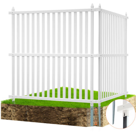 VEVOR 48" W x 48" H Vinyl Privacy Fence Panels, Air Conditioner Fence, Outdoor Privacy Screens for Trash Can, Pool Equipment Enclosure, Privacy Screen Kit Strip Panels (2 Panels)