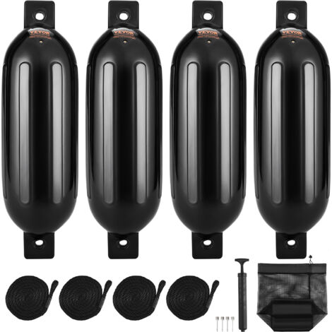 MOPHORN VEVOR 4PCS Guardabarros Inflables de PVC para barcos 14x50,8 cm con Bomba Agujas de Aire, Cuerdas y Bolsa de Almacenamiento de Parachoques para Proteger Canoas,Pontones,Muelles para Barcos de Pesca