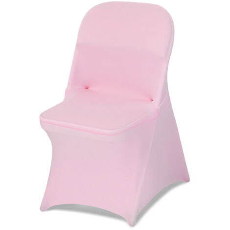 VEVOR 50 Pcs Pink Chair Covers, Polyester Spandex Chair Cover, Stretch Slipcovers for Wedding Party Dining Banquet Flat-Front Chair Covers, Fits Chair Measures up to 17.72 x 18.11 x 30.31 inch