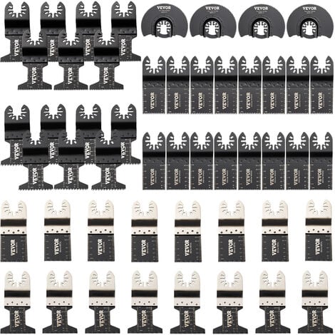 VEVOR 50x Sägeblatter Oszillierendes Zubehör Set HCS+Edelstahl Multitool Segmentsägeblatt 1-3/4 Zoll 1-3/8 Zoll 3-1/2 Zoll Multifunktionswerkzeug Zubehör Set