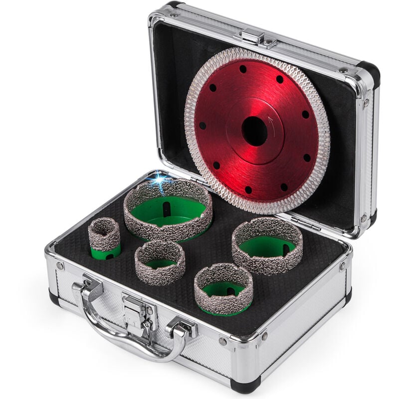 Mophorn - vevor Scie Cloche Diamantee, avec des diametres de 22/35/40/50/65 mm, Qualite Premiere Foret Diamant Cylindrique, Boitier portable leger,