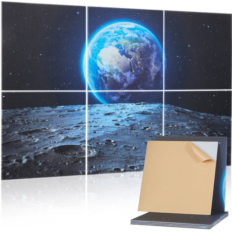 VEVOR 6 Pack Art Acoustic Panels, 70.87 x 47.24 x 0.4 inch Soundproof Wall Tiles, Self Adhesive Decorative Sound Dampening Absorbing Boards for Home, Office, Studio, Gaming Room,Theater, Earth