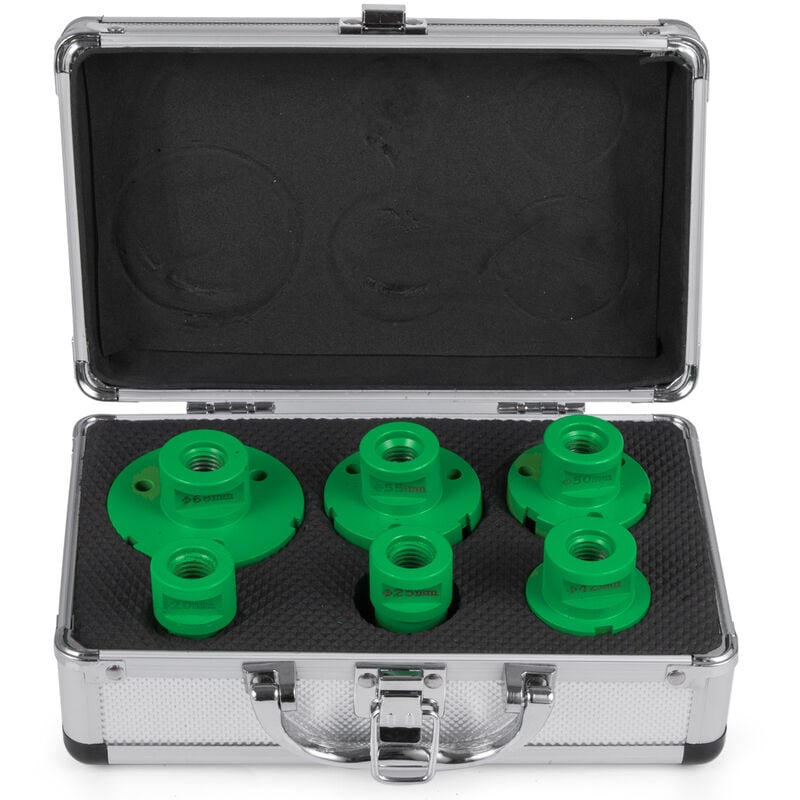 Vevor - Scie Cloche Diamantee, avec des diametres de 20/35/38/43/50/60 mm, Qualite Premiere Foret Diamant Cylindrique Boitier portable leger, pour