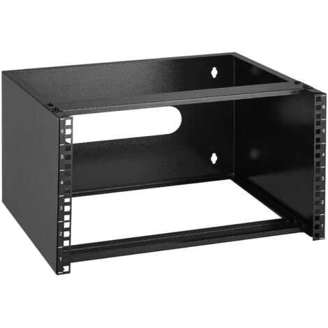 VEVOR 6U Wall Mount Network Rack, 14 in/355.6 mm Depth, 50 lbs/22.68 kg Max Weight Capacity Wall Mount Server Rack with Cage Nuts, 19"/482.6 mm for Shallow Server IT Equipment and Network Switches