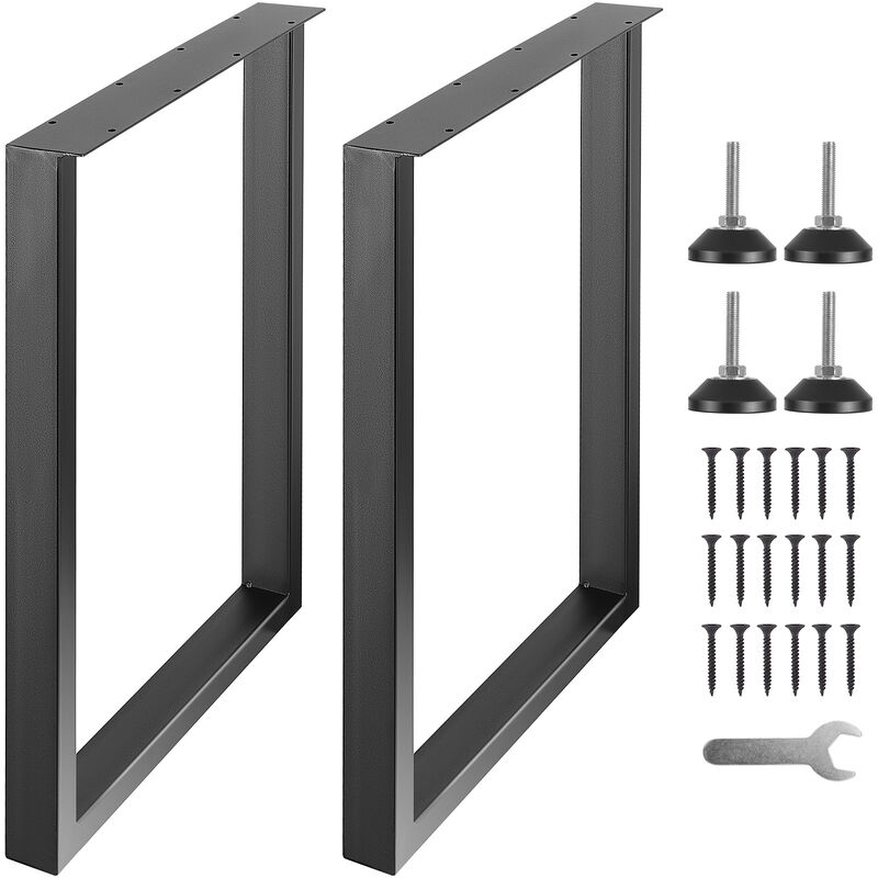 Mophorn - 711.2MM Adjustable Furniture Legs Set of 2 – Heavy Duty Reinforced Steel Desk/Table Legs for diy Office, Max Load 453.6KG, Easy