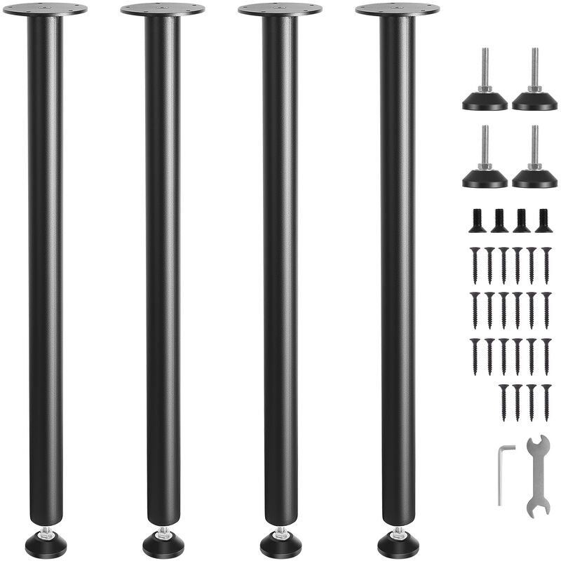 Vevor - 762MM Adjustable Desk Legs, Reinforced Steel Office Table Furniture legs Set of 4 for diy, 544.3KG Load Capacity Heavy Duty Desk Legs, Quick