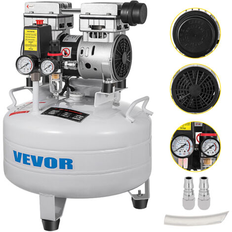 VEVOR 850W Druckluftkompressor 30L Flüsterkompressor Druckluftkompressor ölfrei Luftabgabe