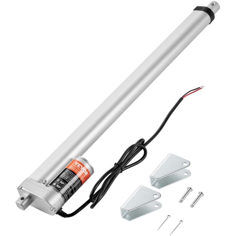 Actionneur Lineaire 12 v, Actionneur de Mouvement Lineaire 450 mm 330 lb/1500 n 5 mm/s avec Support de Montage et Protection IP54 pour Meubles,