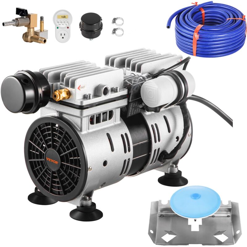 Vevor Aerateur de bassin, 550 w, kit systeme deaeration de lac, 5,2 cfm pour etang 1 acre profondeur 15 m avec compresseur deair, tube 30,5 m,