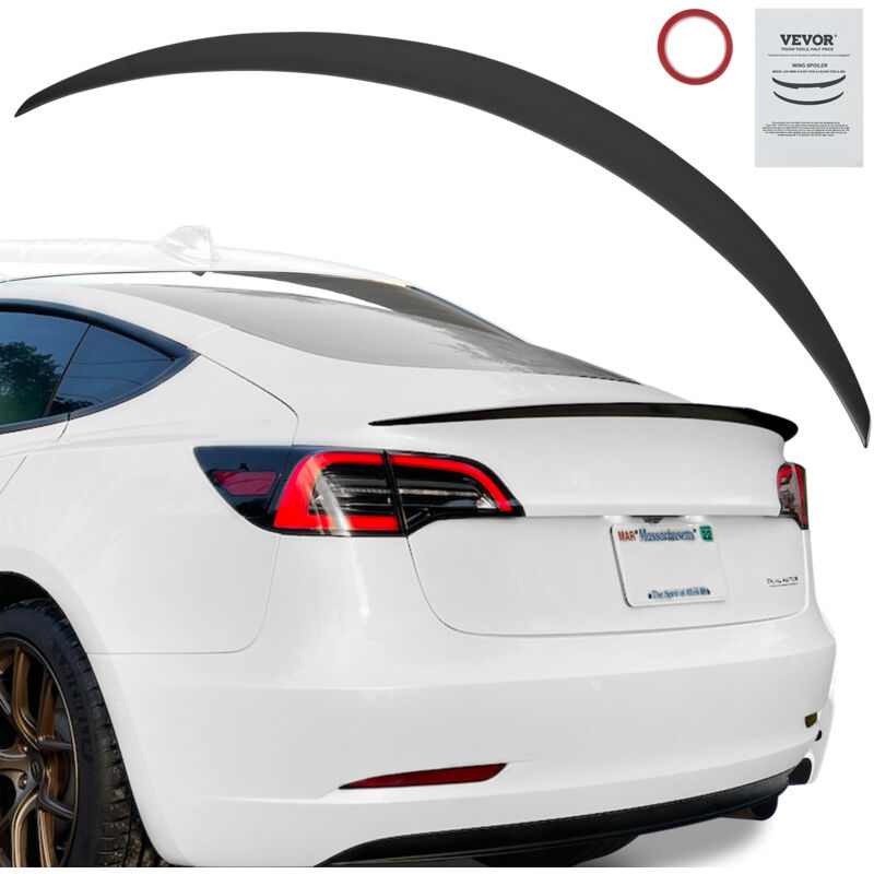 Vevor - Aileron deaile de style gt, 1225 mm, becquets arriere, compatible avec Tesla Model 3, materiau abs haute resistance, peinture de cuisson,