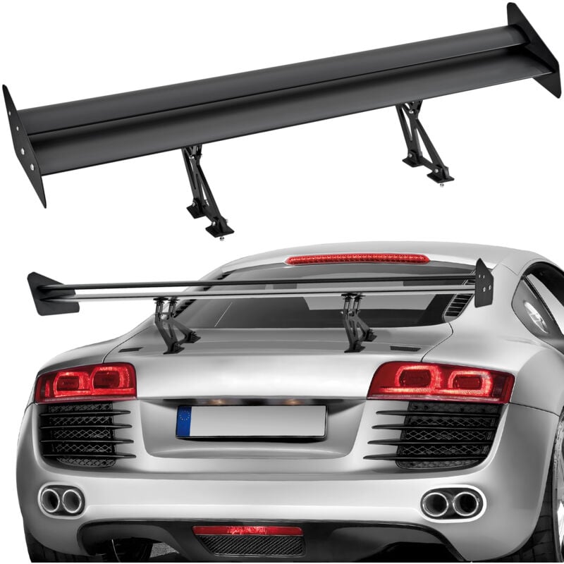Aileron deaile de style gt, 1350 mm, becquets arriere universels, avec double pont, materiau aluminium leger reglable, spoilers arriere de voiture,