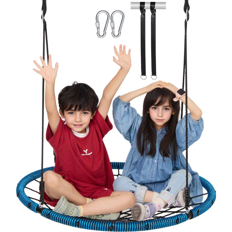 Vevor - Altalena a Forma di Ragnatela 1016 x 45 mm Altalene Rotonde per Bambini allAperto, Capacita di 340 kg con Seduta Stabile in Corda Intrecciata