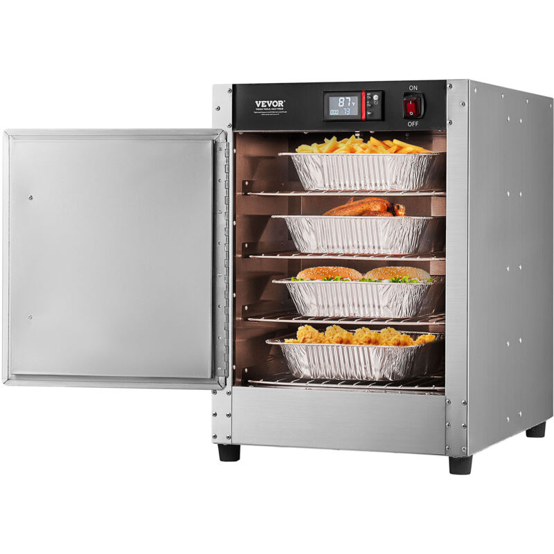 Vevor – Armoire chauffante professionnelle 4 niveaux – Température réglable 26,7 à 80,6 ℃ – Acier inoxydable – Bac à eau pour aliments juteux