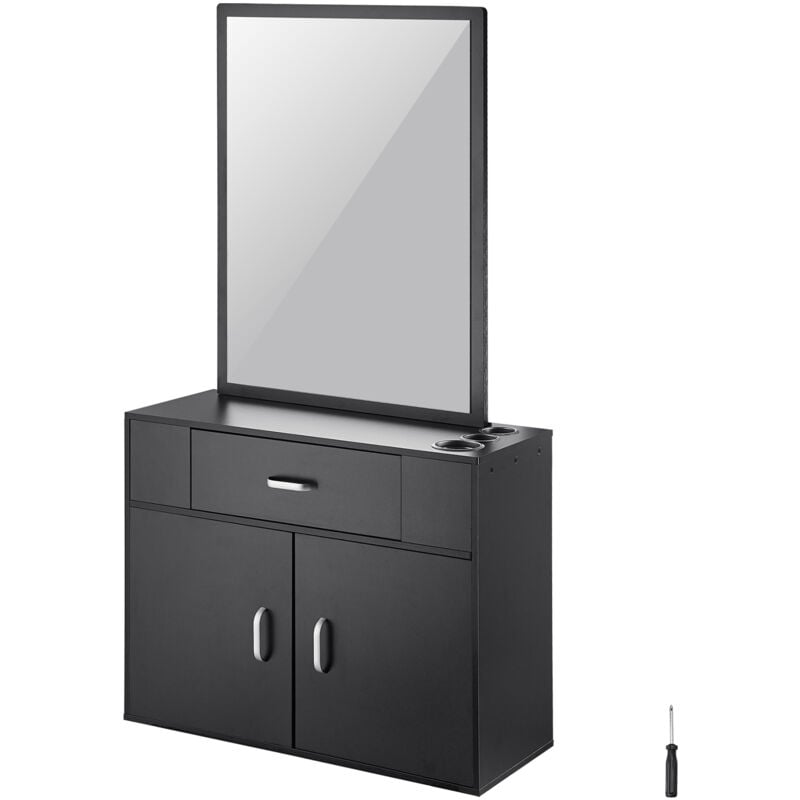 Mophorn - vevor Armoire de rangement pour salon de coiffure, meuble de salon de coiffure murale pour coiffeur, avec miroir, tiroir, ensemble de