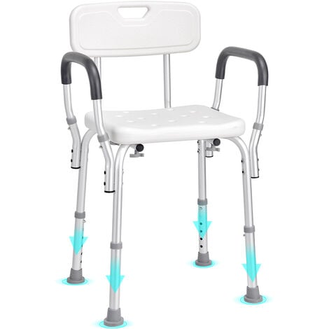 Asiento de ducha médico, silla de ducha ajustable, asiento de baño  portátil, silla de ducha, asiento para personas mayores, discapacitados,  lesionados