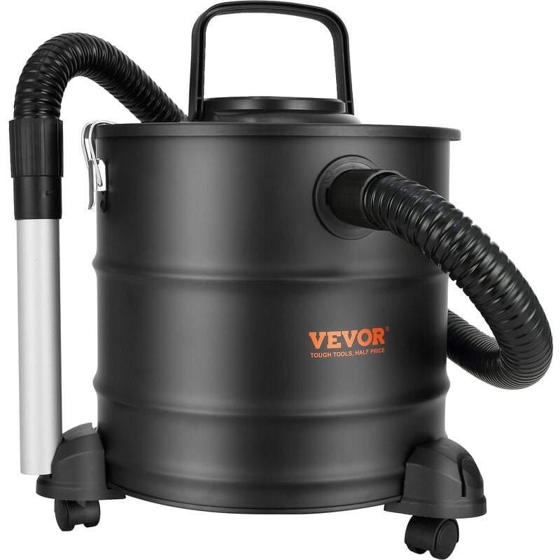 Vevor Aspirateur a Cendres 20 l Aspiration Puissante 1200 w Aspirateur Cendre Pellet avec Tuyau Flexible 1,2 m Roues pour Cheminees Poeles a Granules