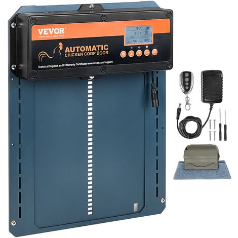VEVOR Automatische Hühnerstall 21x26cm Türgröße Hühnerklappe IP44 Türöffner mit Lichtsensor Automatische Geflügelklappe Aluminiumlegierung Stallöffner LCD-Display -20 bis 60 °C Betriebstemperatur