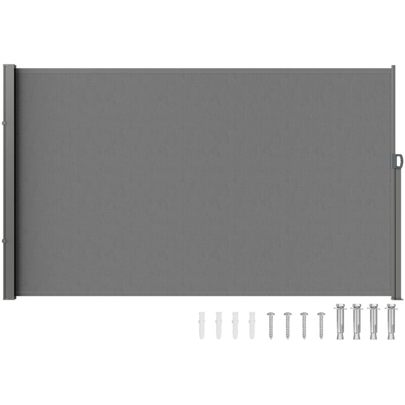 Auvent Lateral Retractable 200x300 cm Paravent Exterieur Impermeable Brise-Vue Tissu en Polyester 180 g/m² Pare-vent Ecran de Separation Resistant
