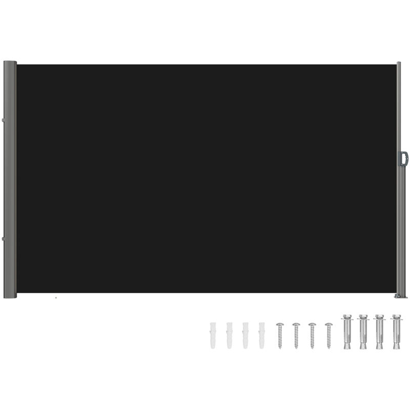 Paravent Retractable Exterieur Double 63x118pouces, Store Lateral Paravent Exterieur Retractable, Auvent Store Lateral Enroulable Protege du Soleil