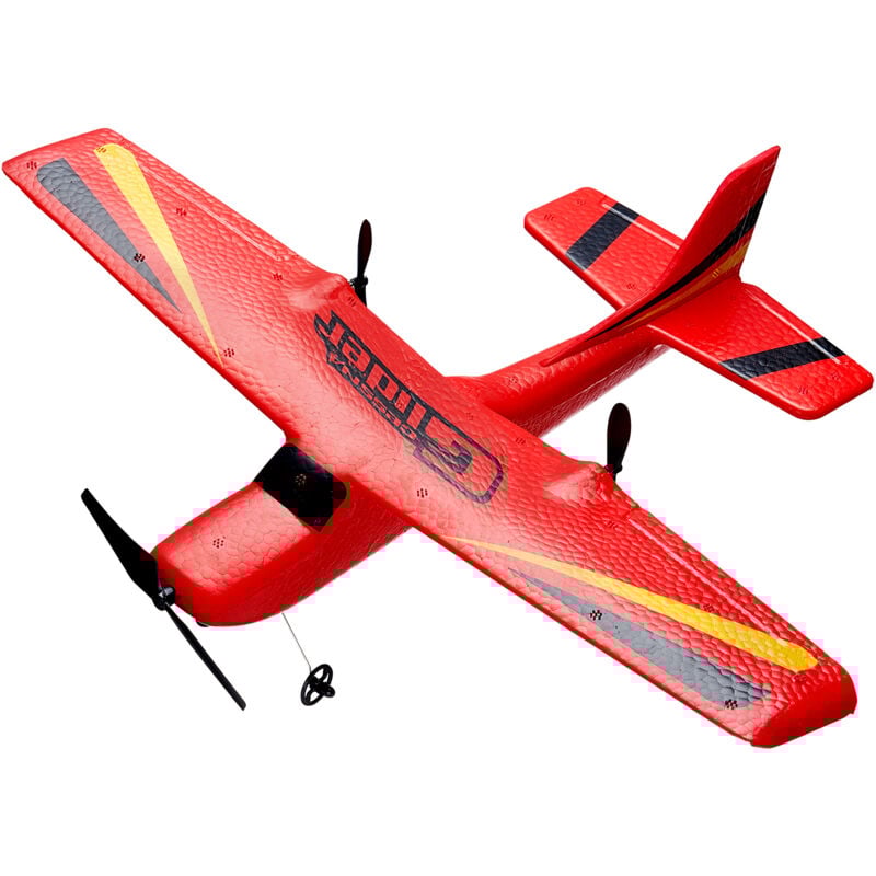 Vevor - Avion rc, avion telecommande a double canal 2,4 GHz, equipe deun gyroscope a 6 axes pour la stabilite, livre pre-assemble avec 2 batteries,